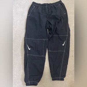Nike Women’s Wind Breaker Track Jogger Pants Contrast Stitch Black Size L